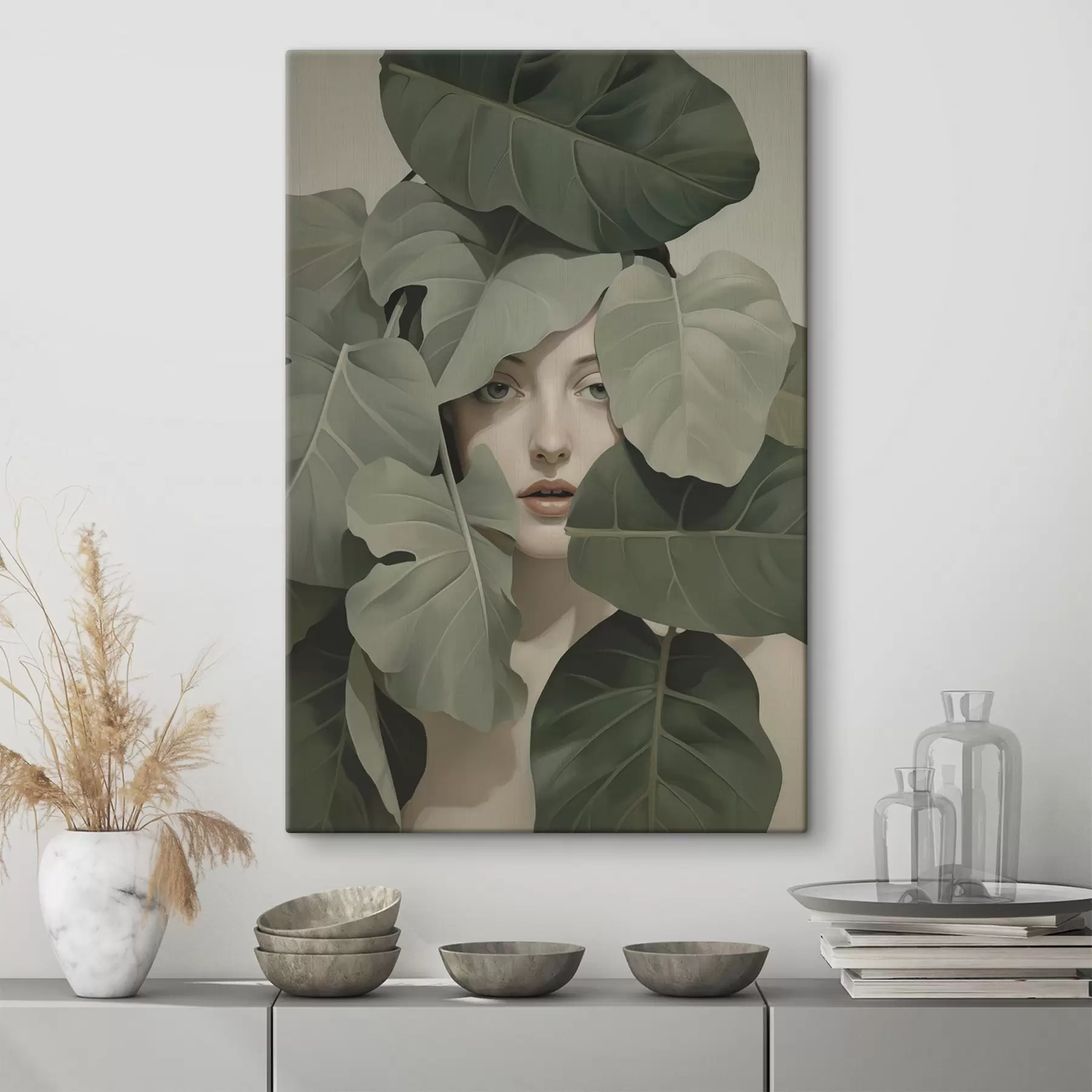 Obraz Portrét dievčaťa v lístí s47331