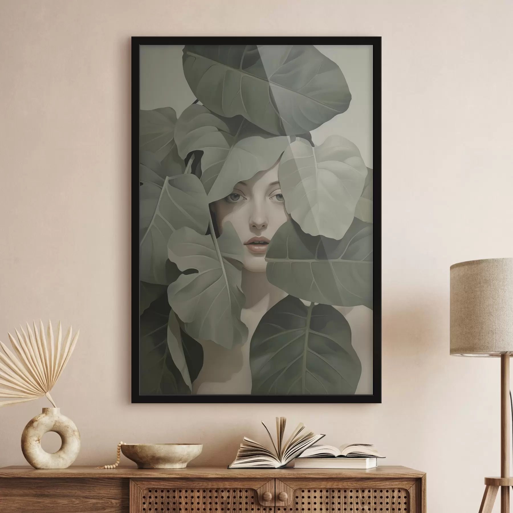 Fototapety Portrét dievčaťa v lístí f47331