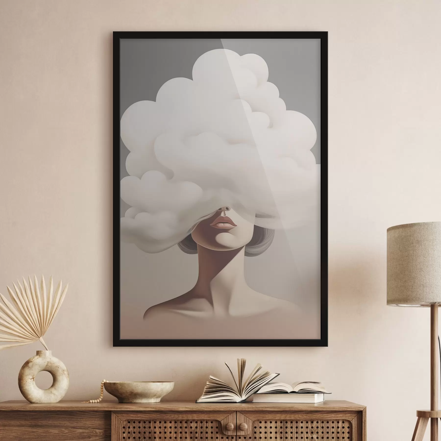 Fototapety Tvár dievčaťa zakrýva oblak f47337