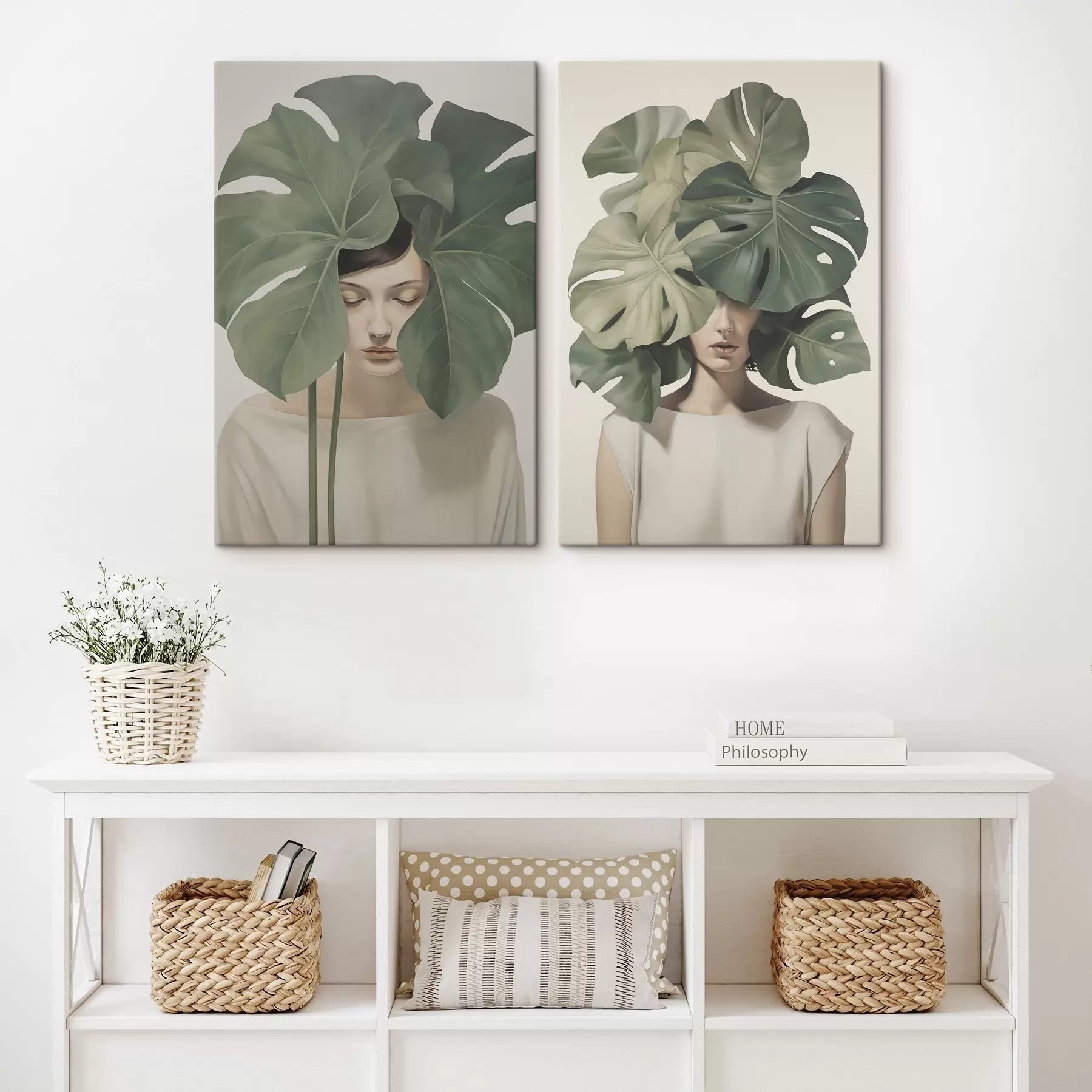 Obraz Dievča s listami m01185