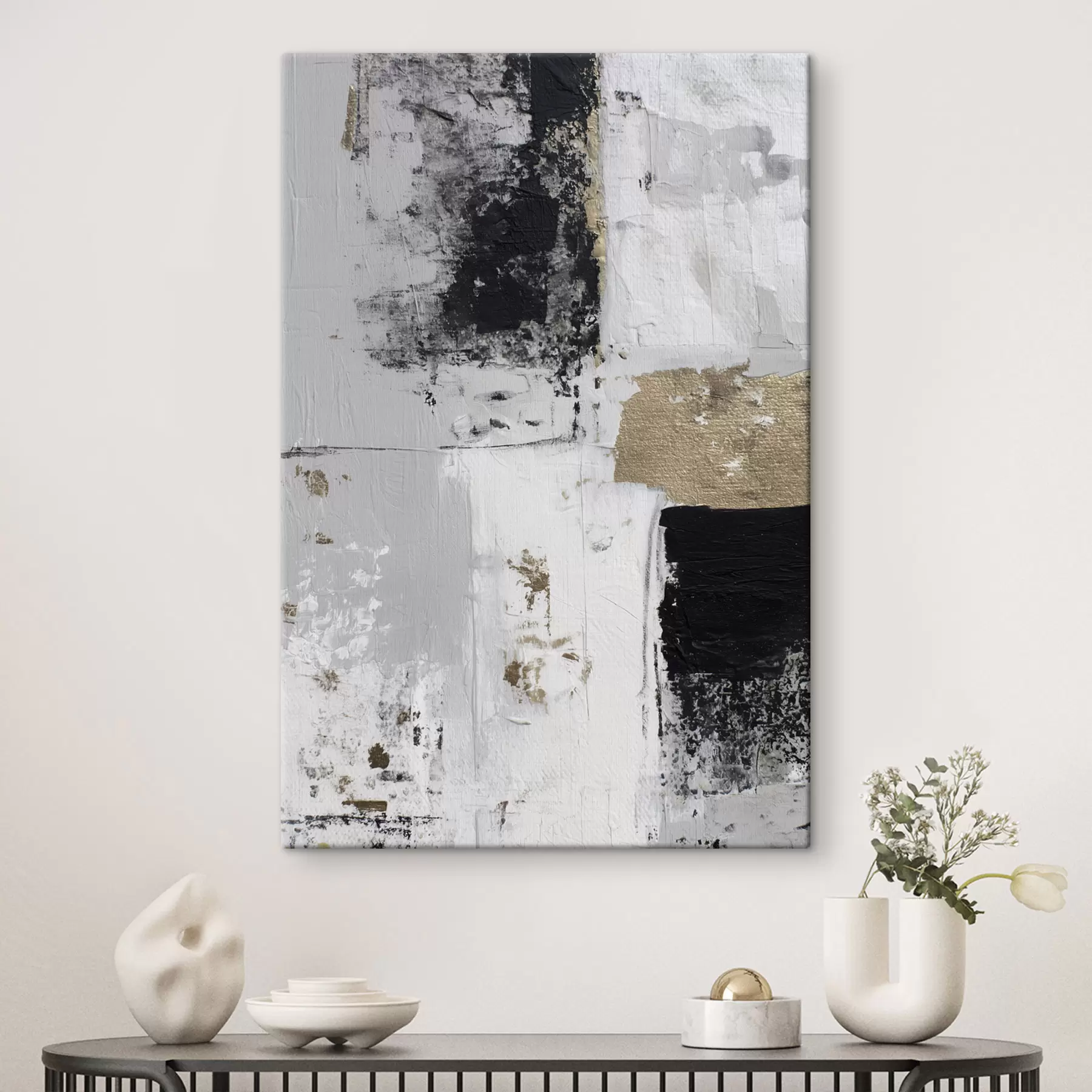 Obraz súčasná abstrakcia v kontrastných farbách s47134