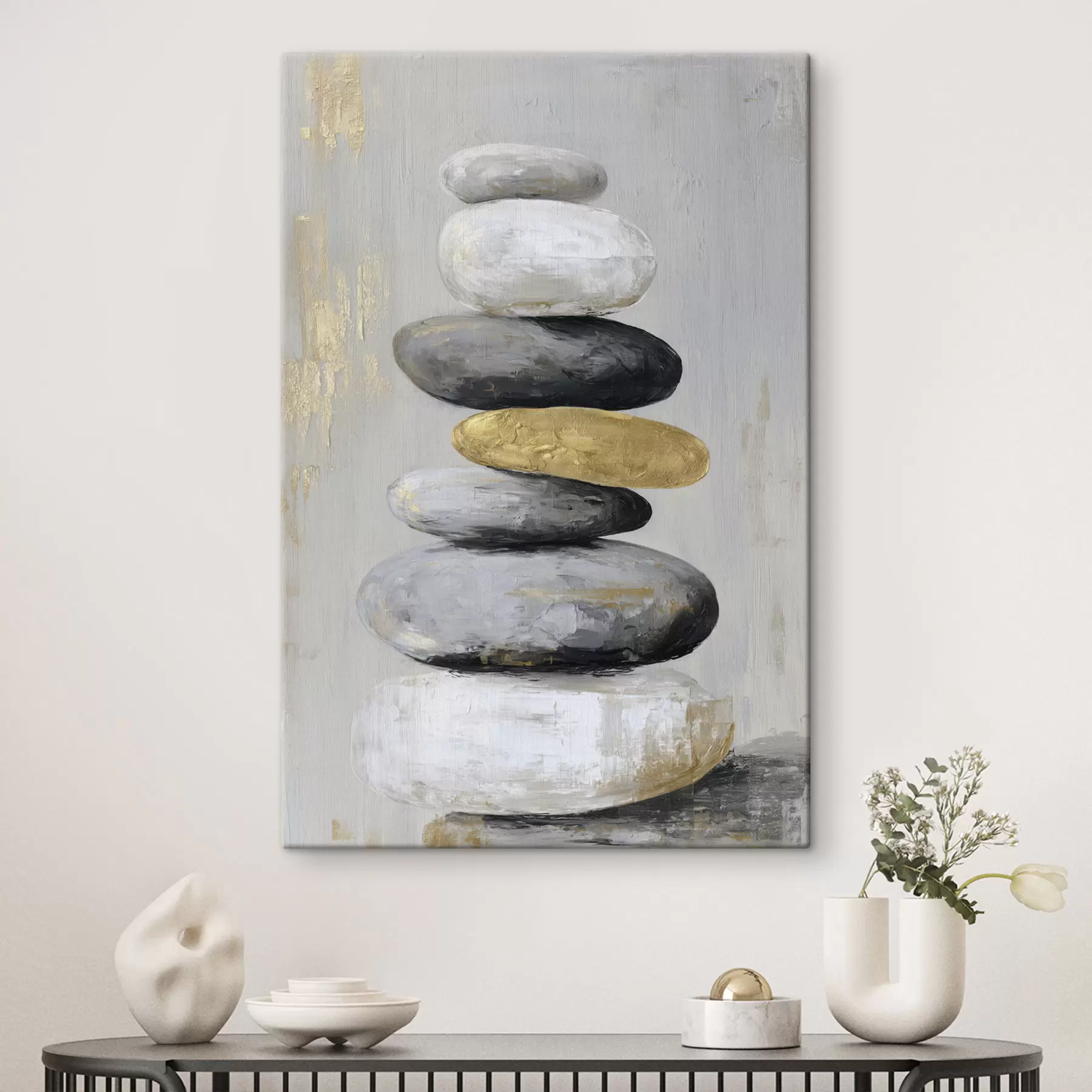 Obraz veľké kamene v štýle maľby s47236