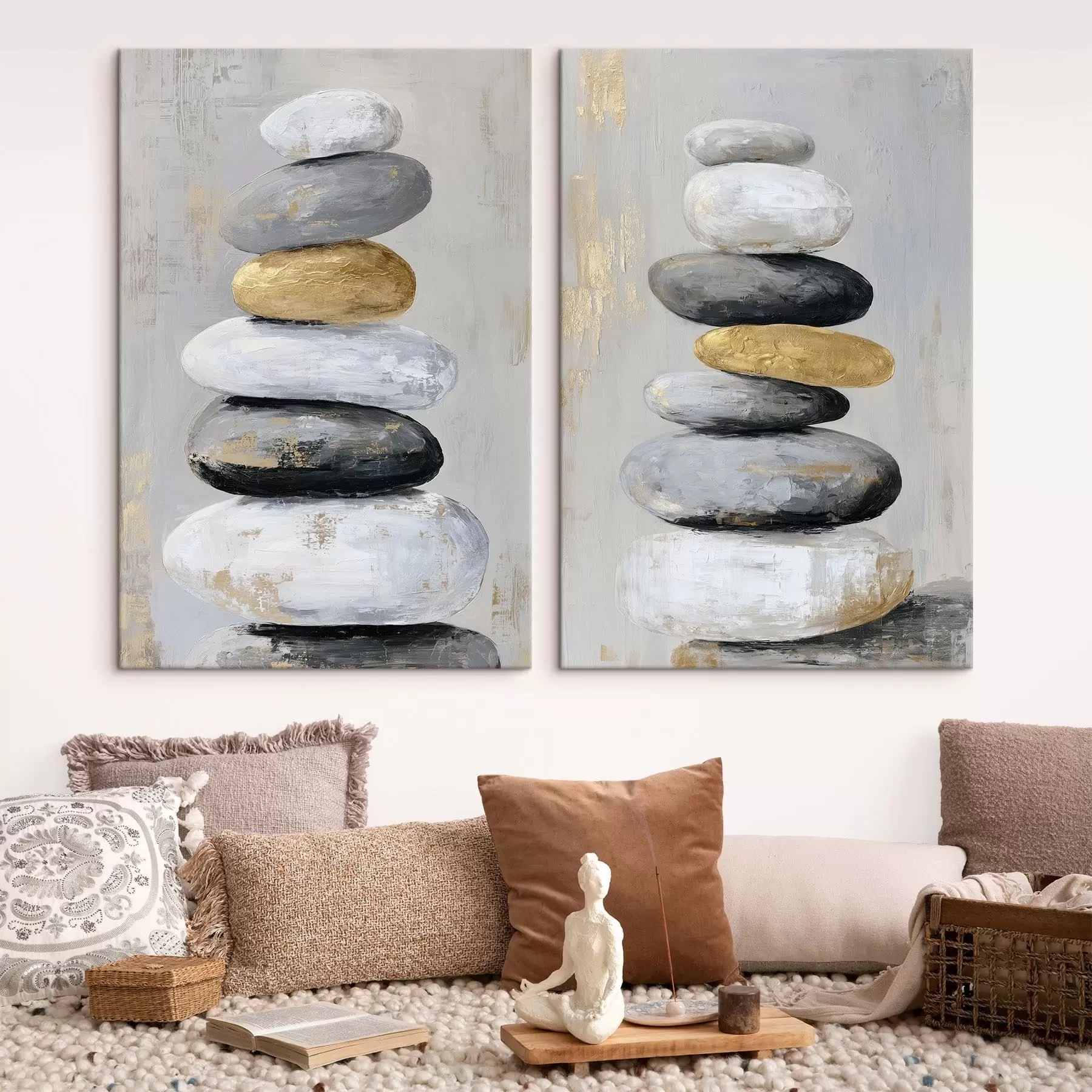 Obraz veľké kamene v štýle maľby m01181
