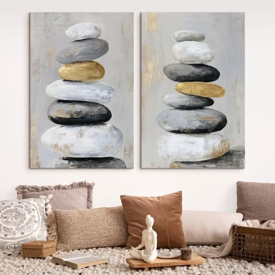 Obraz veľké kamene v štýle maľby m01181