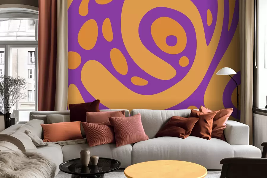 Fototapety Abstraktný vzor s plynulými tvarmi v dvoch farbách w05071v3