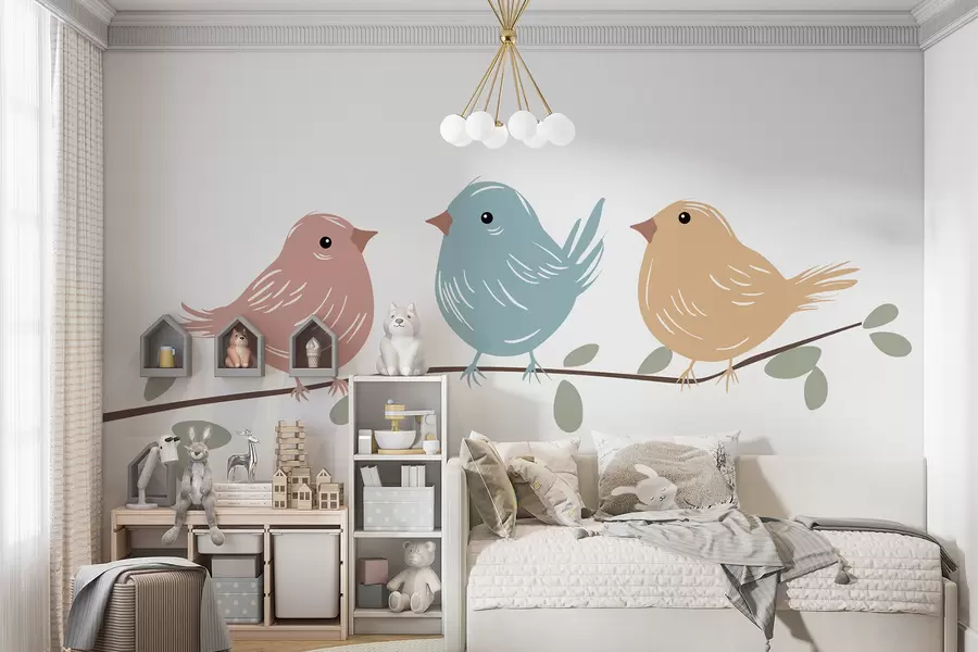 Fototapety Vtáky na konári w05099