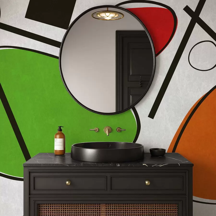 Fototapety Abstraktné geometrické tvary s čiarami a výraznými farebnými plochami w05017v1