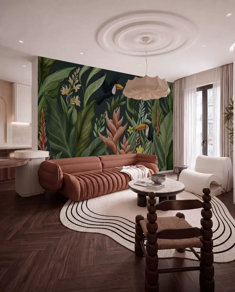 Fototapety Tukany na nočnej modrej w05088v2