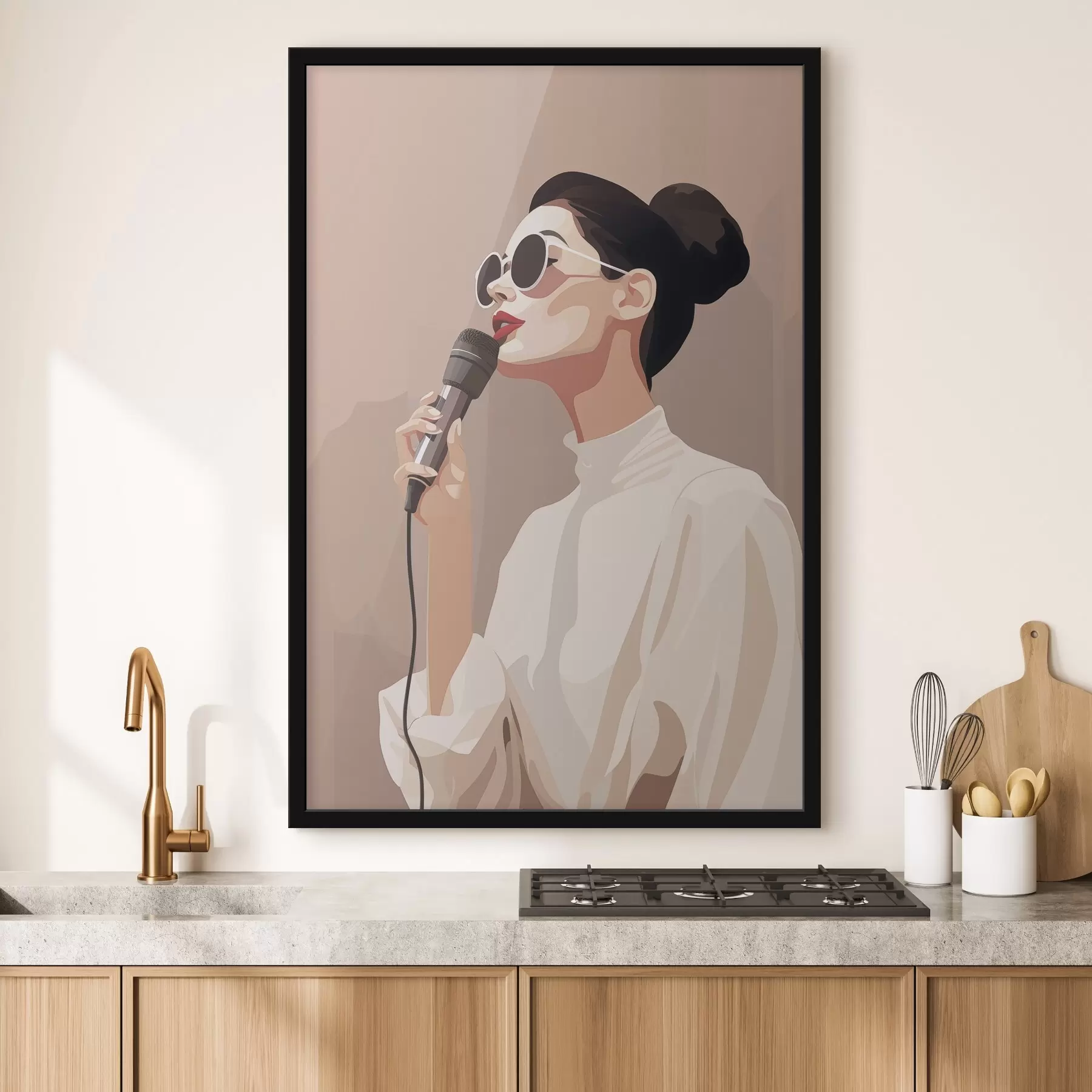 Fototapety Dievča s mikrofónom f47409