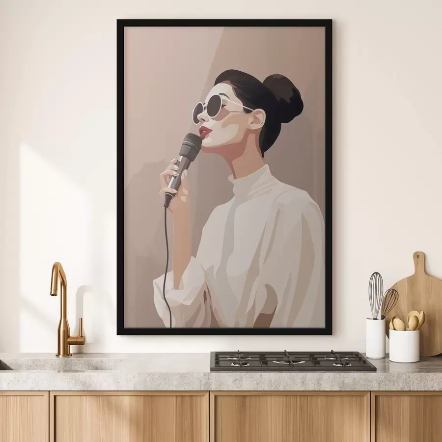 Fototapety Dievča s mikrofónom f47409