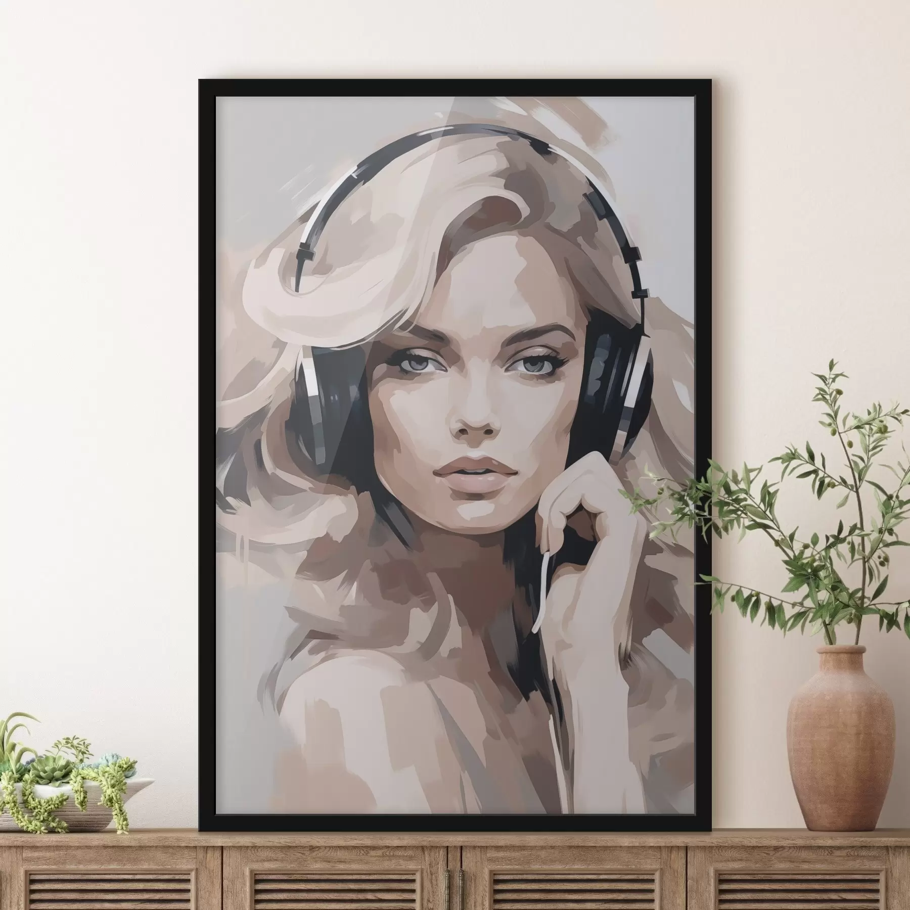 Fototapety Portrét dievčaťa so slúchadlami f47410