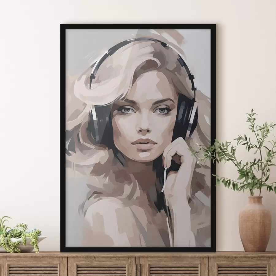 Fototapety Portrét dievčaťa so slúchadlami f47410