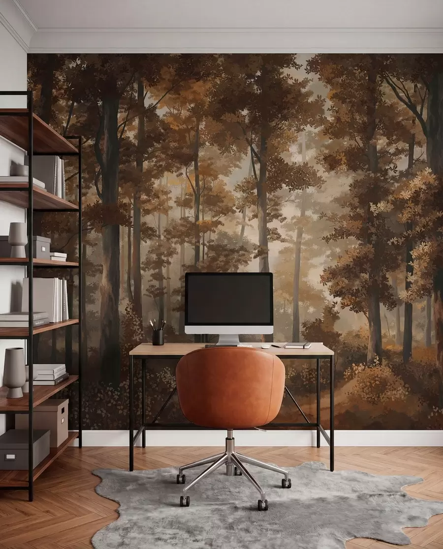 Fototapety Jantárový lesný chodník w05089v1