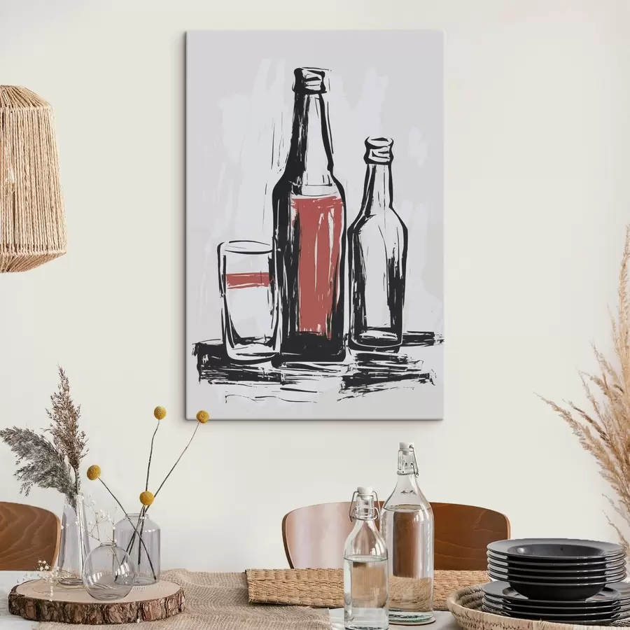 Obraz Fľaše a sklo s47493