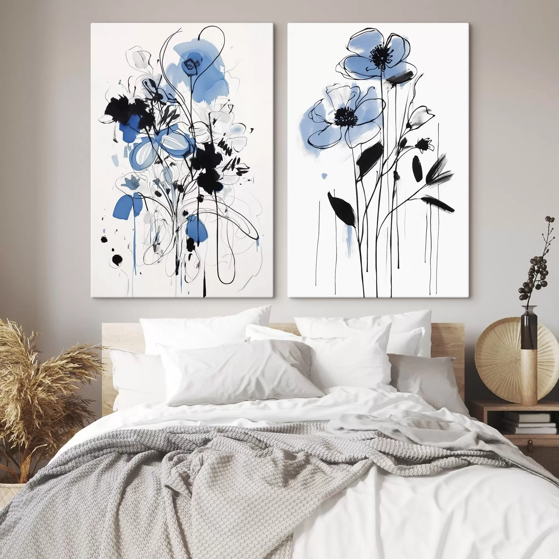 Obraz Abstrakcia s bodkami a kvetmi m01222