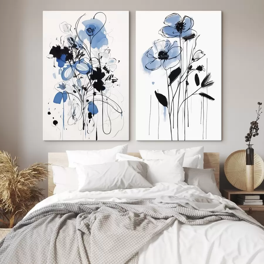 Obraz Abstrakcia s bodkami a kvetmi m01222