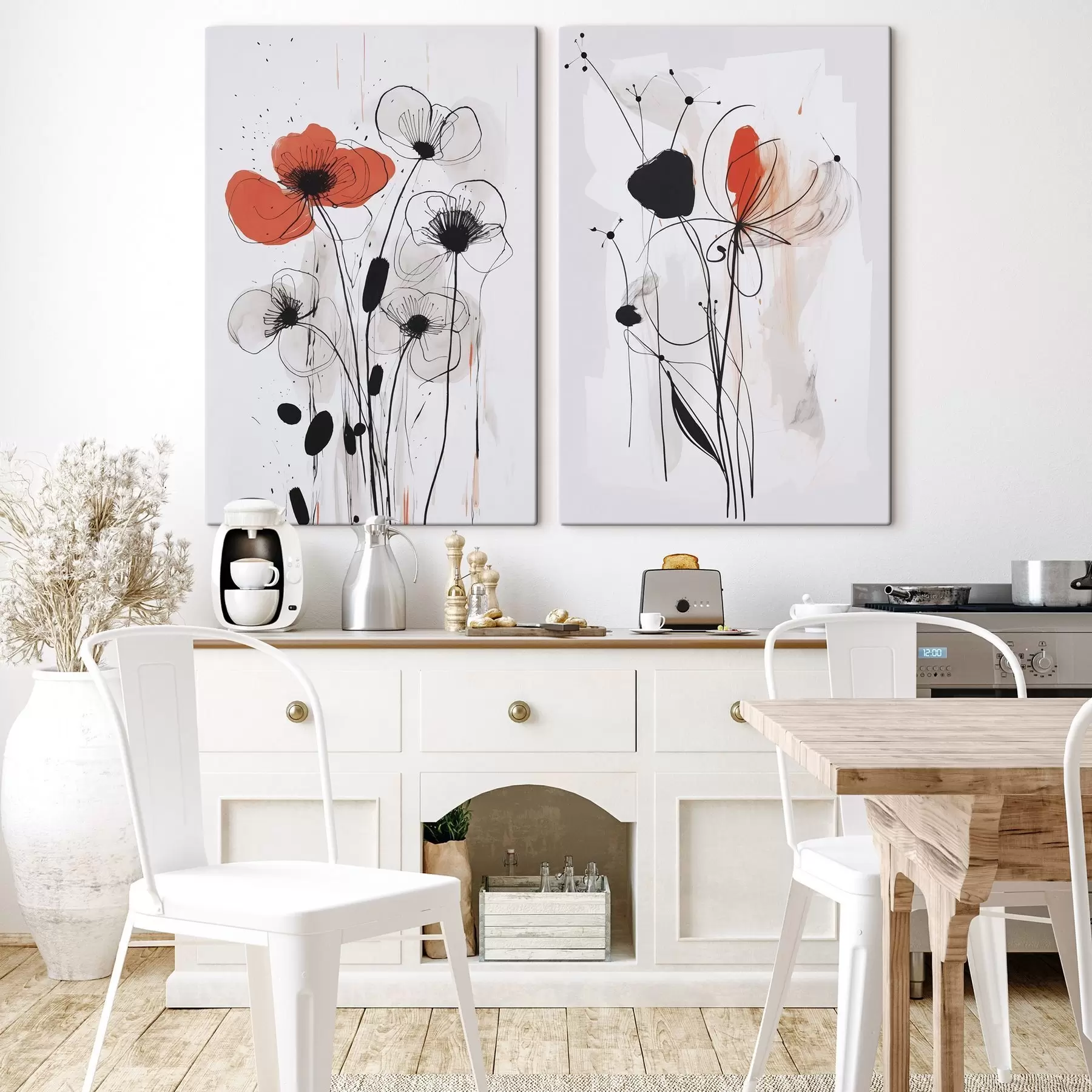 Obraz Abstraktné kvety imitácia kresby m01227