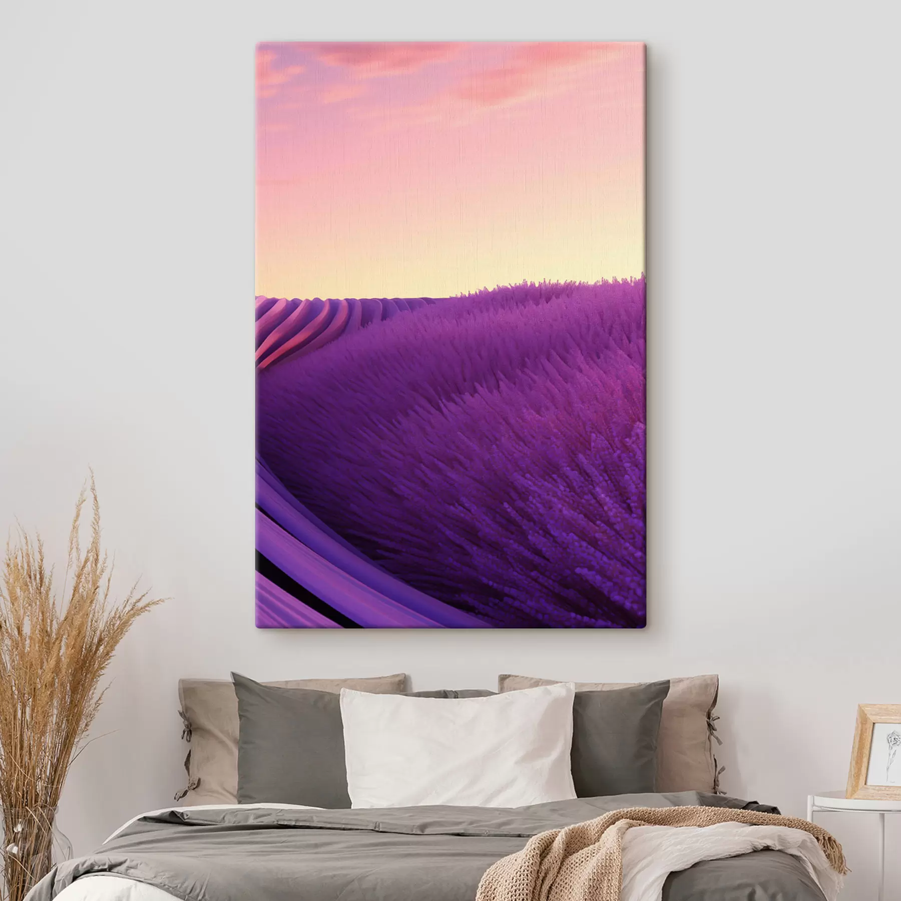 Obraz Levanduľové pole na pozadí západu slnka s47111