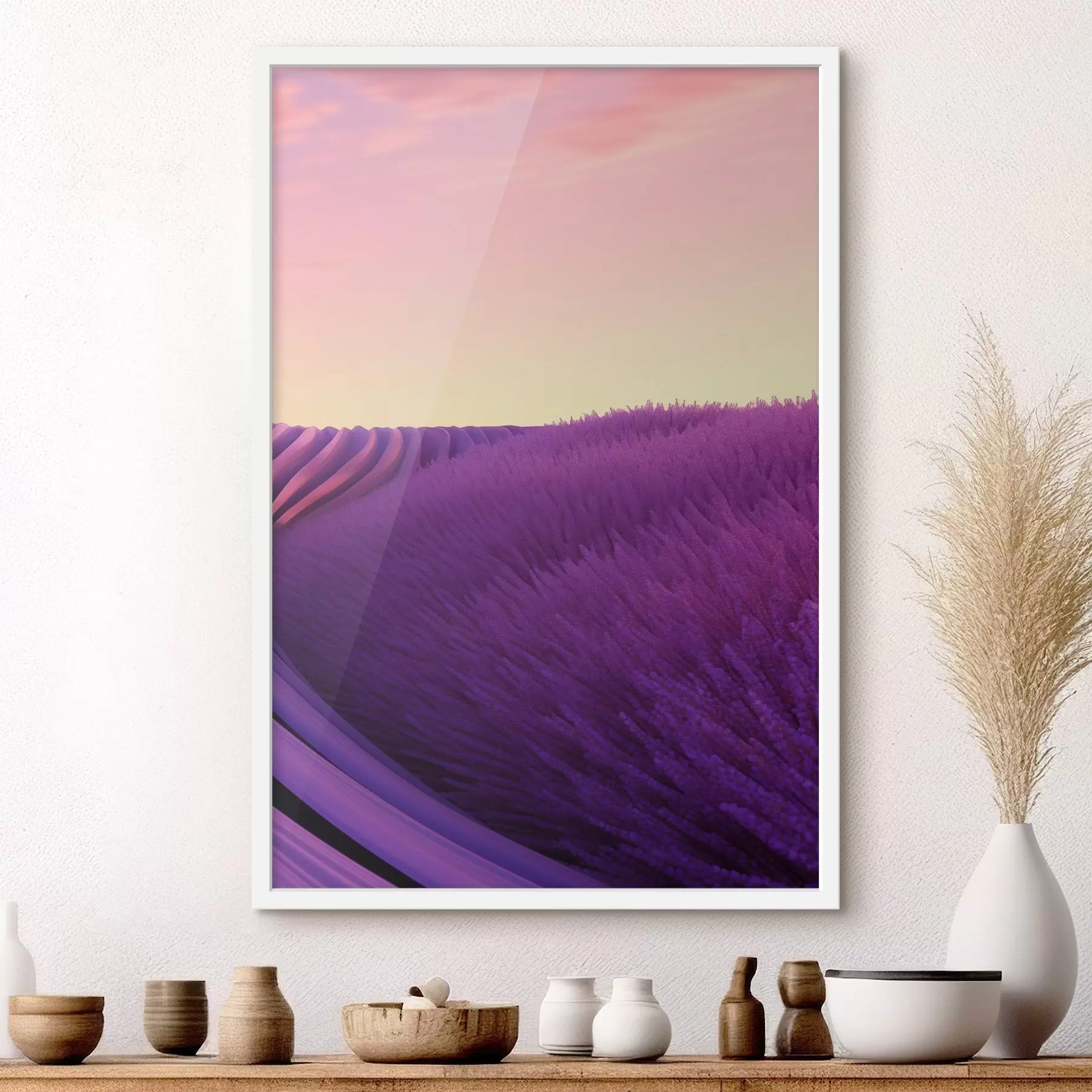 Fototapety Levanduľové pole na pozadí západu slnka f47111