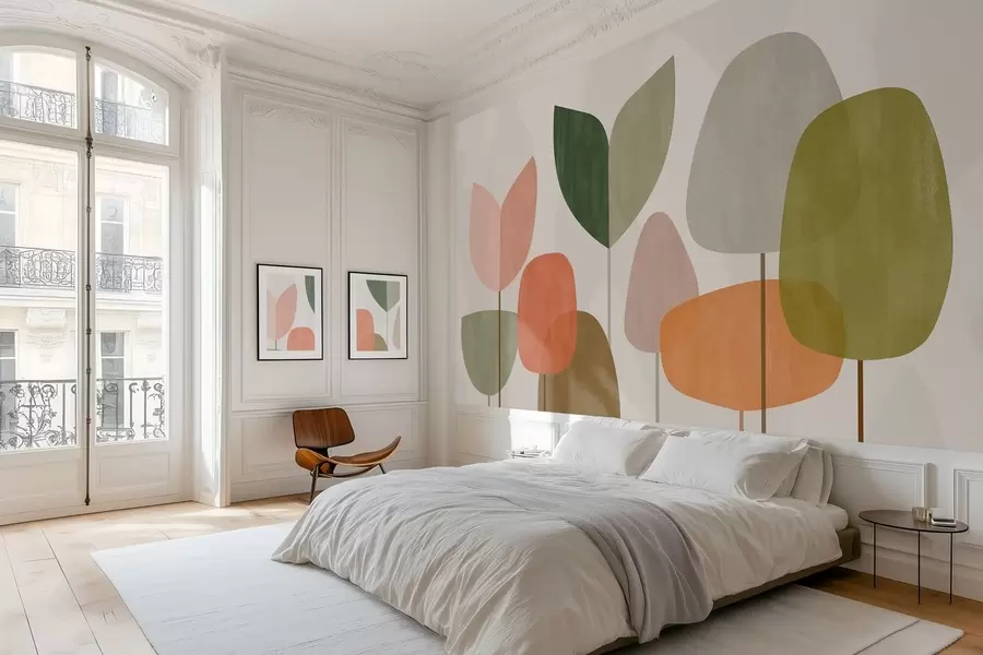 Fototapety abstraktné stromy v naivnom štýle w05059