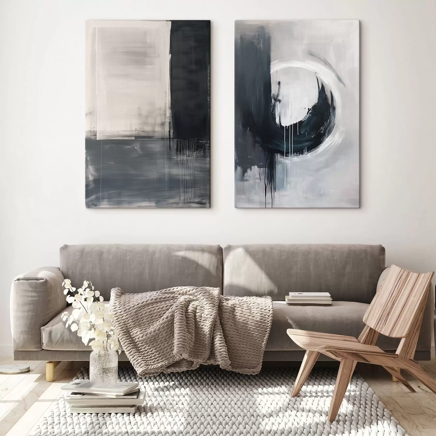 Obraz Abstraktná kompozícia v čierno-bielych odtieňoch m01217