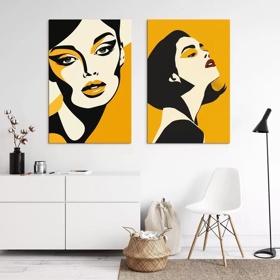 Obraz Ženský portrét v žltých odtieňoch m01229