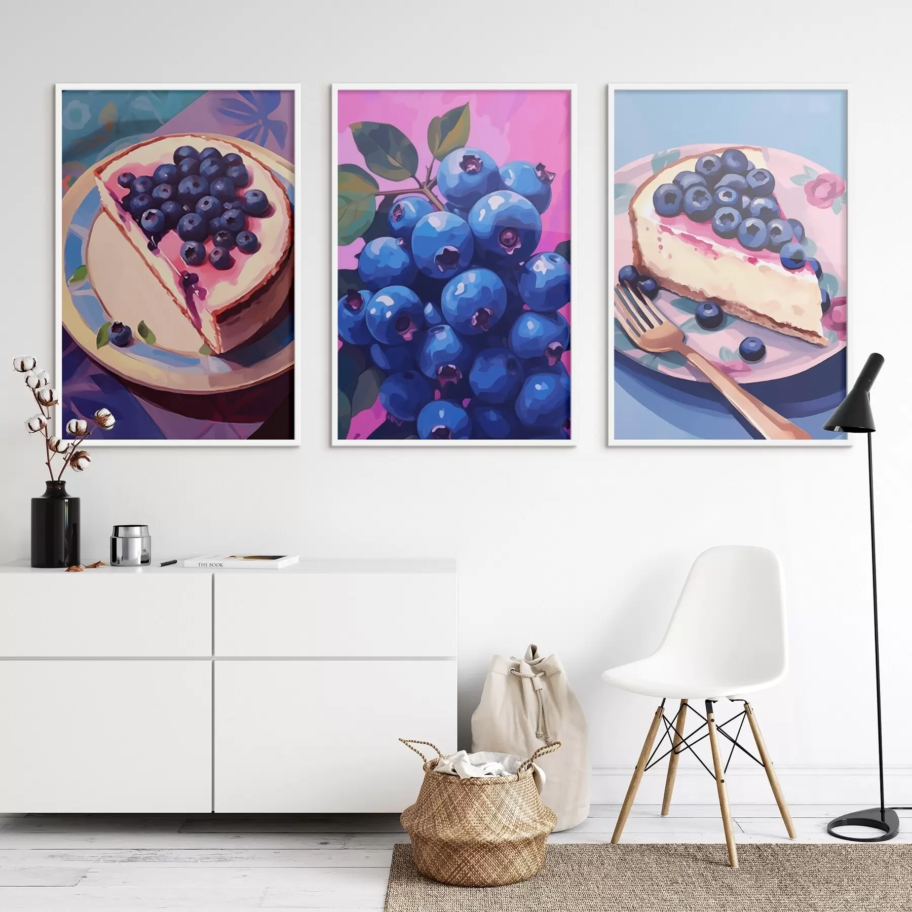 Fototapety Tvarohový koláč a čučoriedky d00547