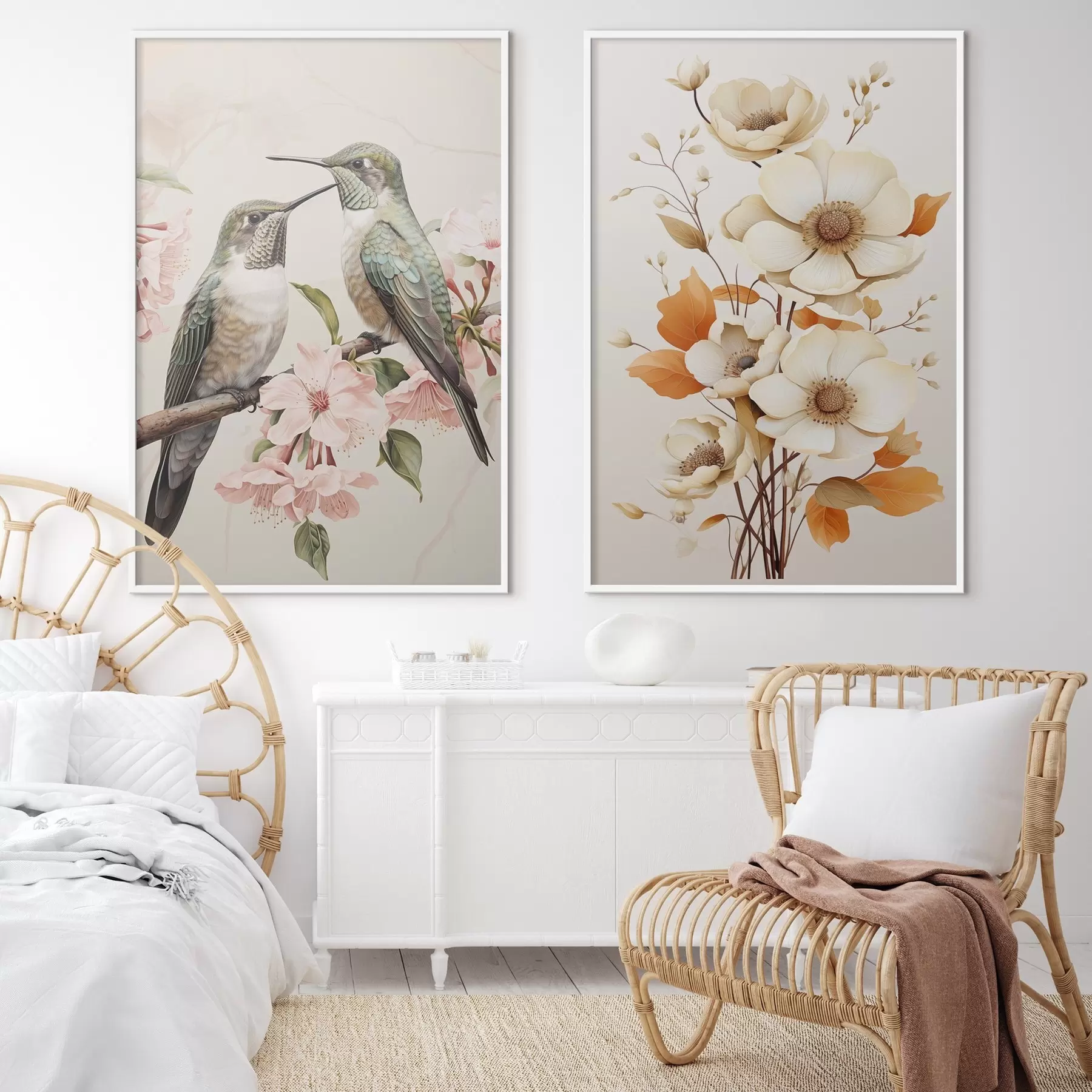 Fototapety Kvety a vtáky na konároch d00560