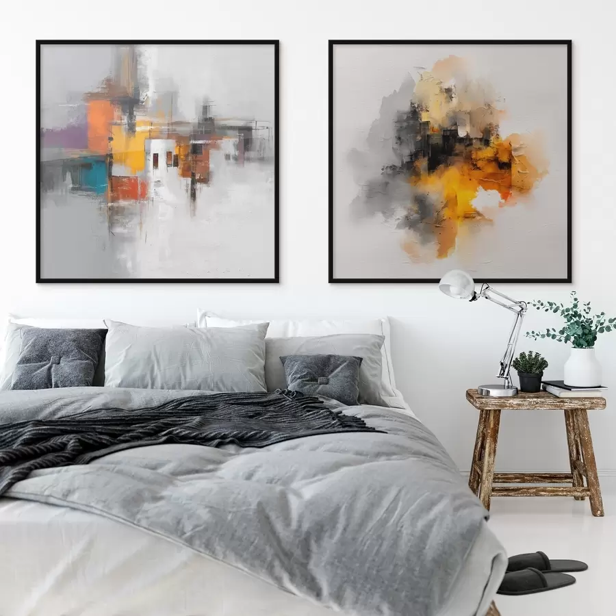 Fototapety Expresívne mesto: umelecká kompozícia s kontrastnými farbami d00566