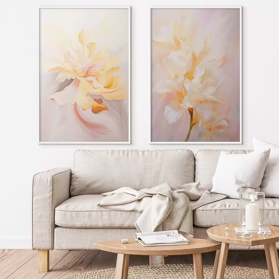 Fototapety Jemný diptych v akvarelovom štýle s farebnými prechodmi d00576