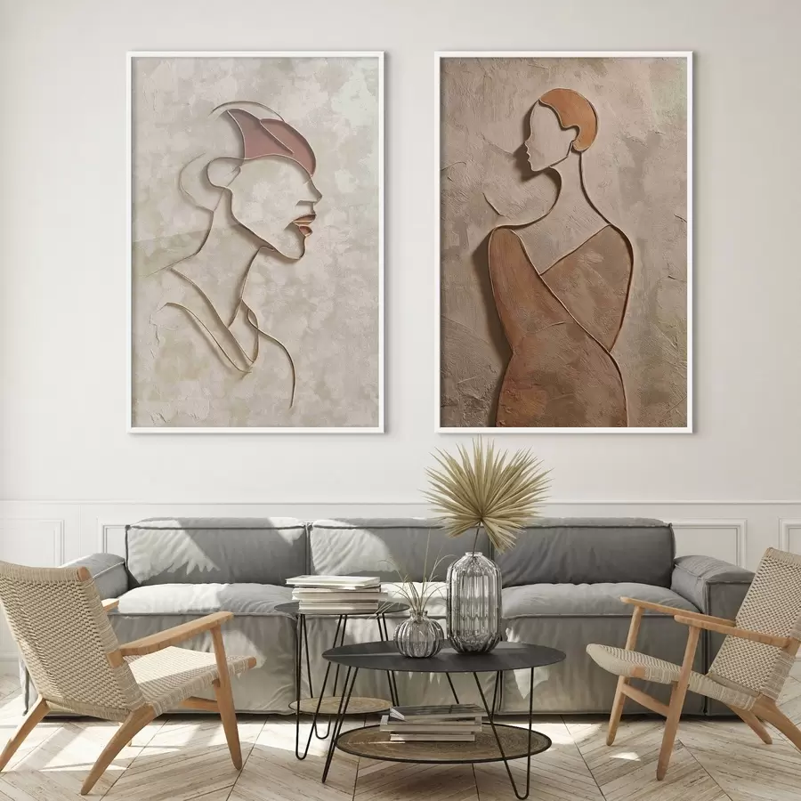 Fototapety Reliéfne siluety ľudí v minimalistickom štýle d00596