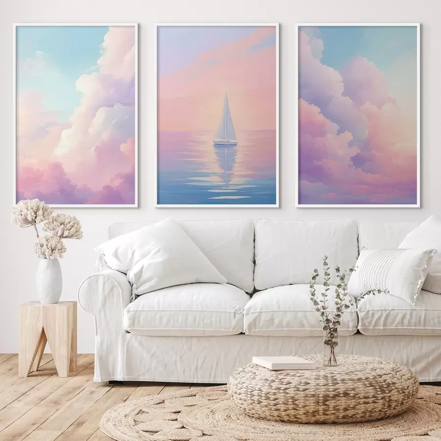 Fototapety Plachetnica na mori na pozadí mrakov d00619