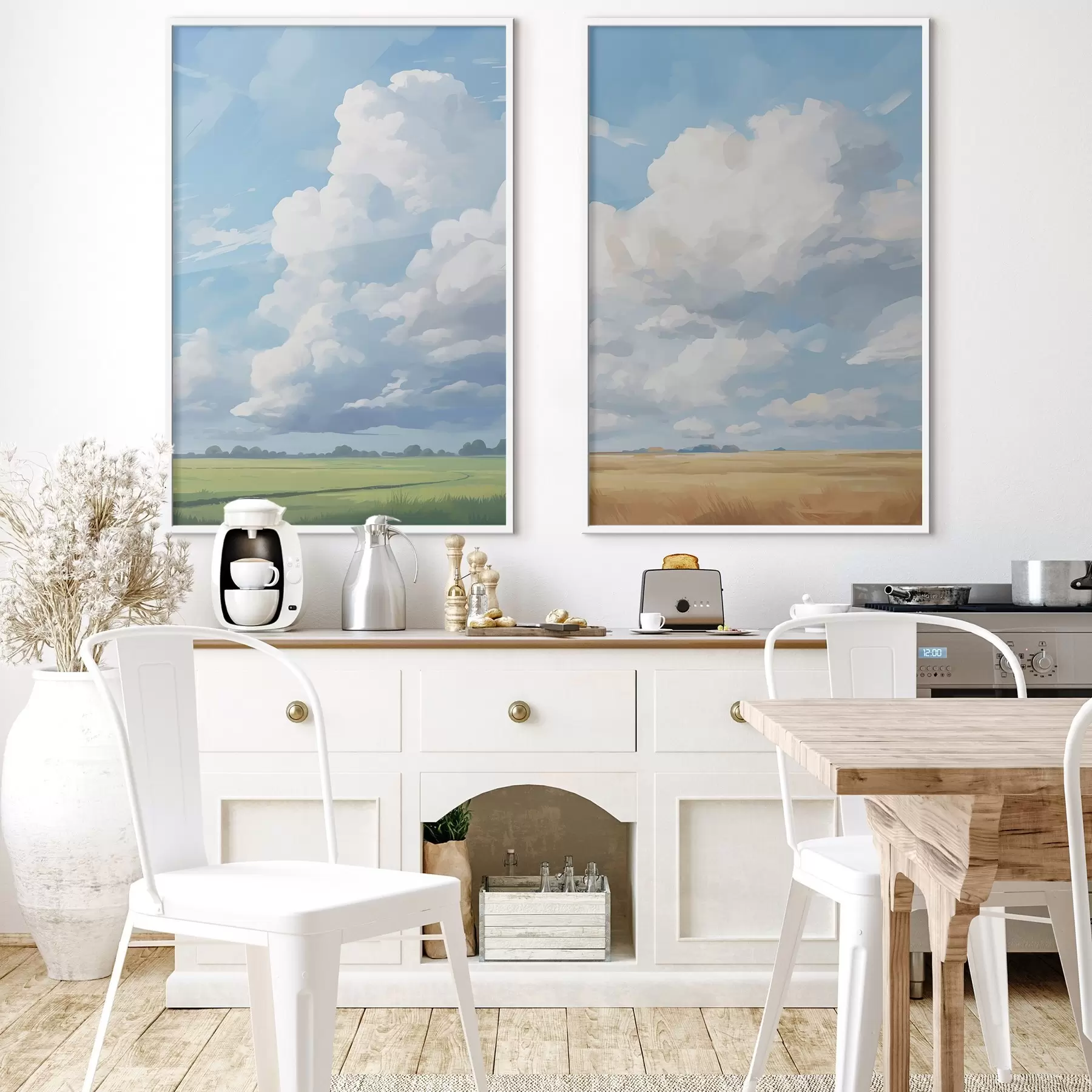 Fototapety Pole na pozadí oblohy s obrovskými mrakmi d00624