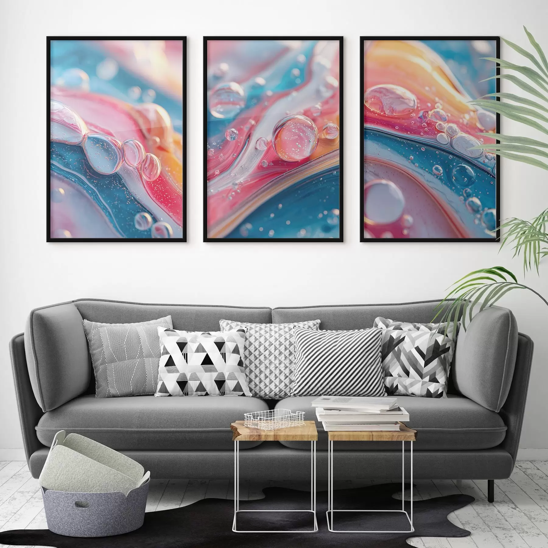 Fototapety viacfarebné vlny s bublinkami d00698