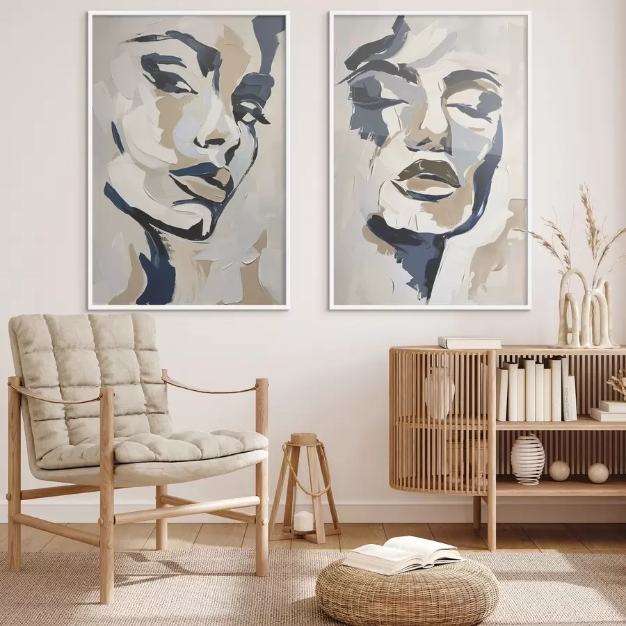 Fototapety Abstraktné tváre žien s imitáciou štetcom d00713