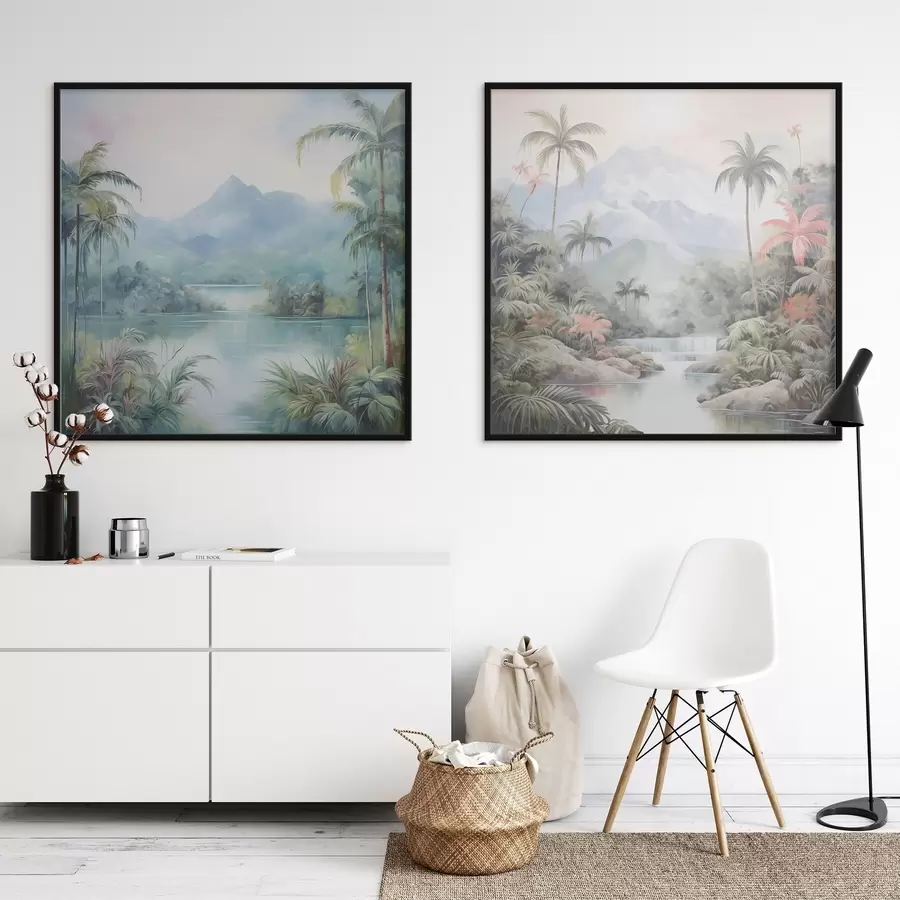 Fototapety Rieka v džungli pred horou d00751