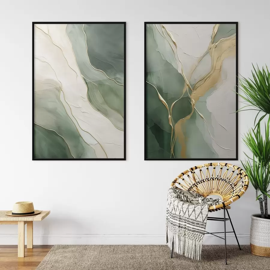 Fototapety Smaragdové vlny so žltými potôčikmi d00764