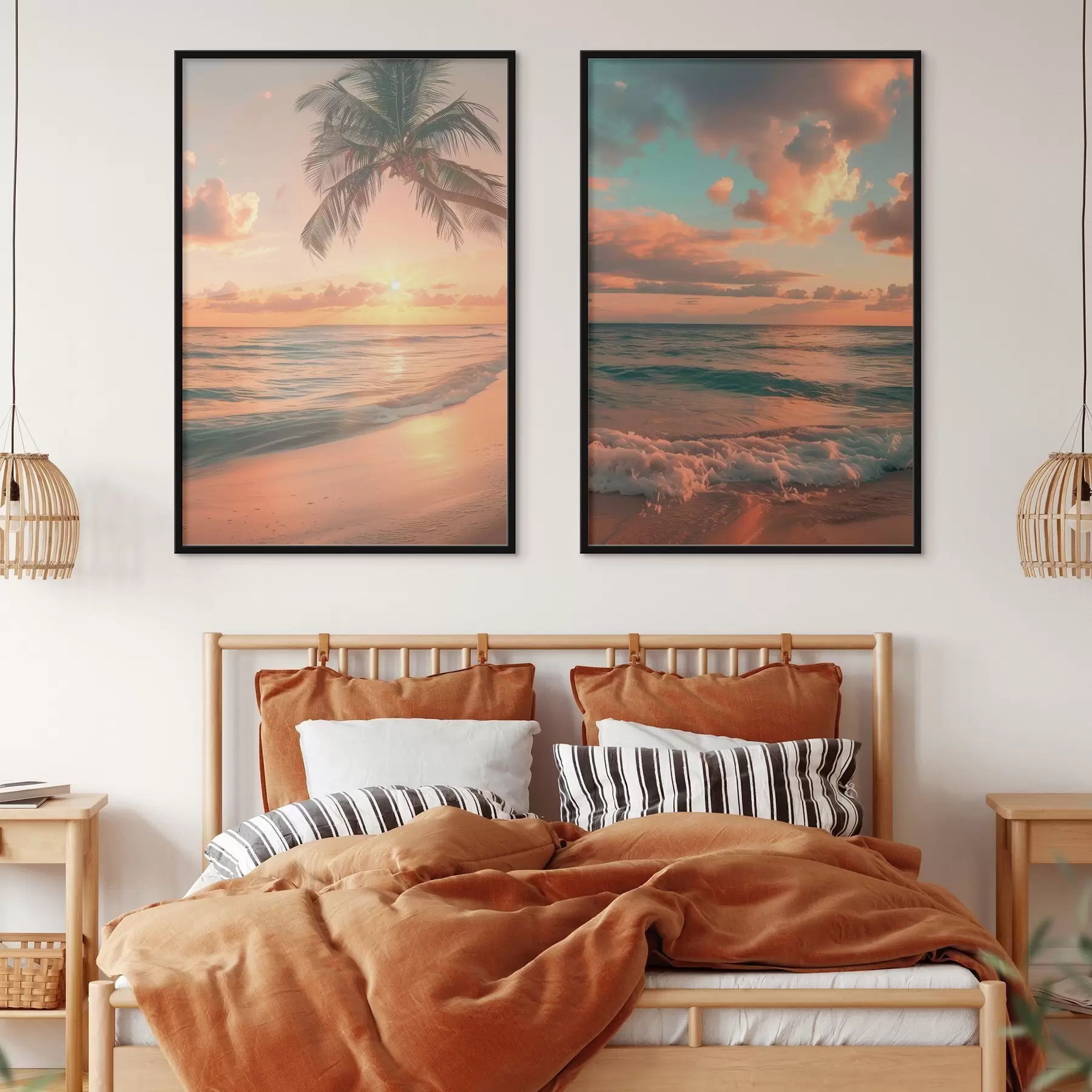 Fototapety Západ slnka na pobreží mora s výhľadom na vlny d00787