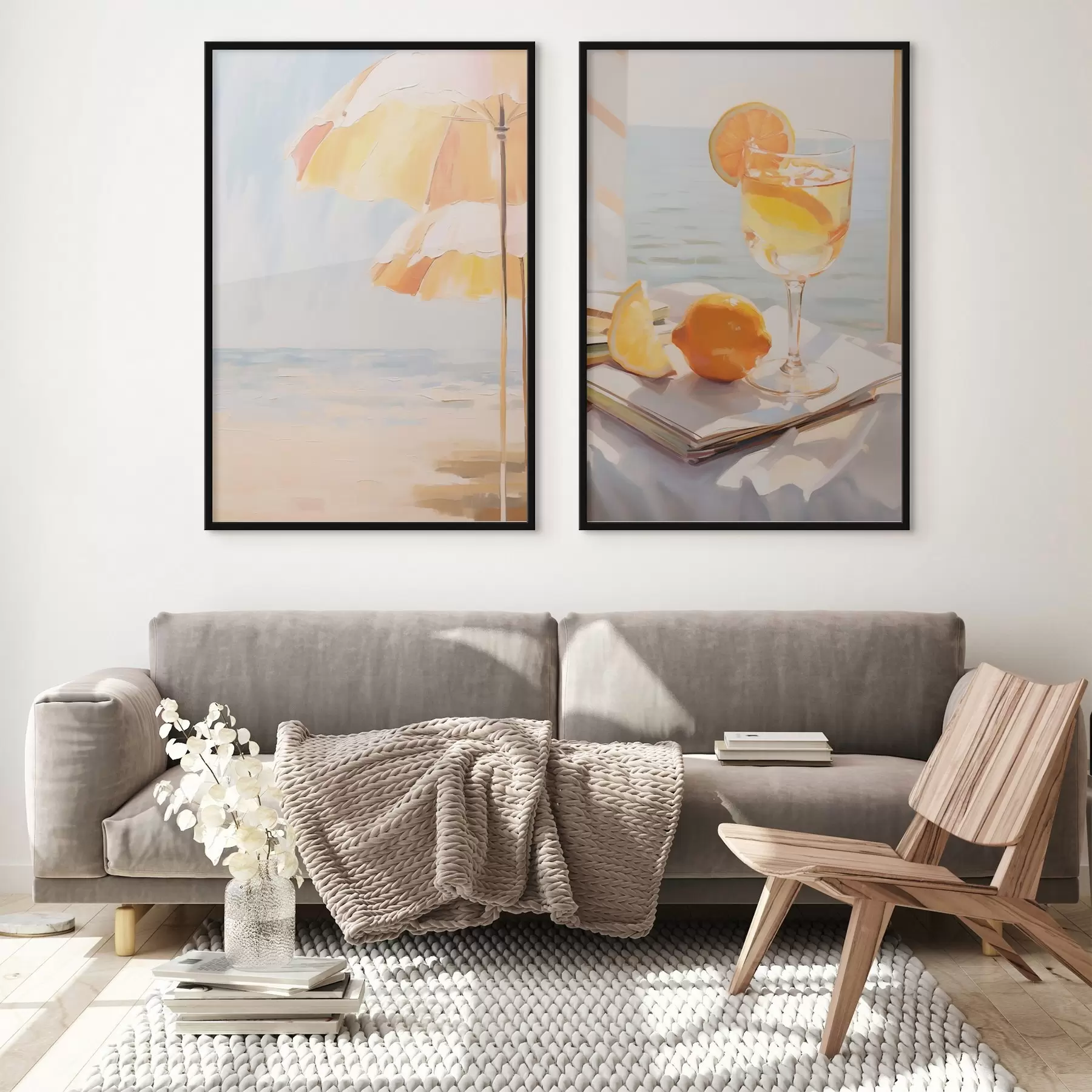 Fototapety Plážová krajina a kokteil v pohári d00793