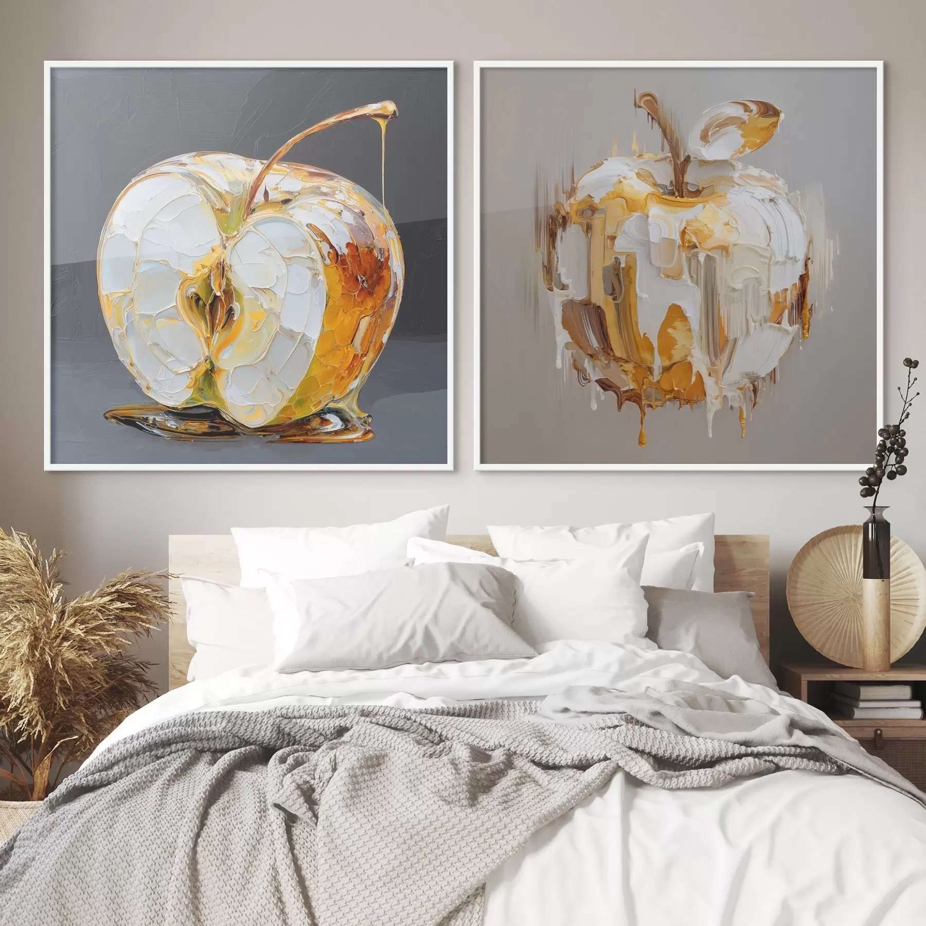 Fototapety Abstrakcia s jablkom v modernom výklade d00746