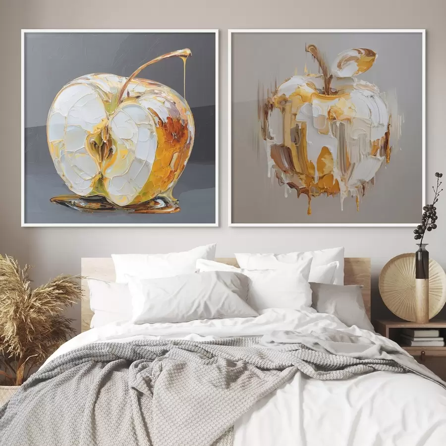 Fototapety Abstrakcia s jablkom v modernom výklade d00746