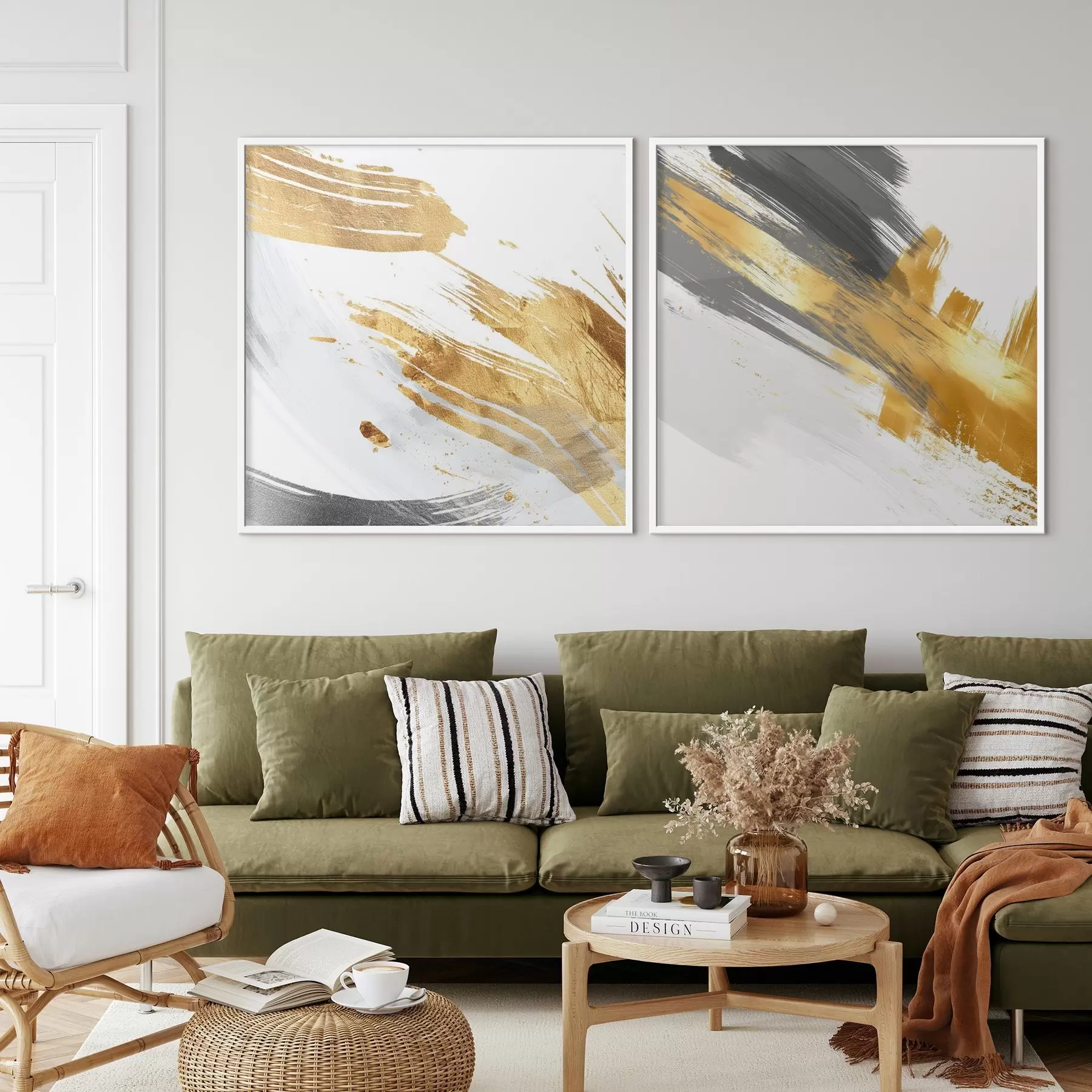 Fototapety Dynamická abstrakcia so žltými a sivými ťahmi d00748