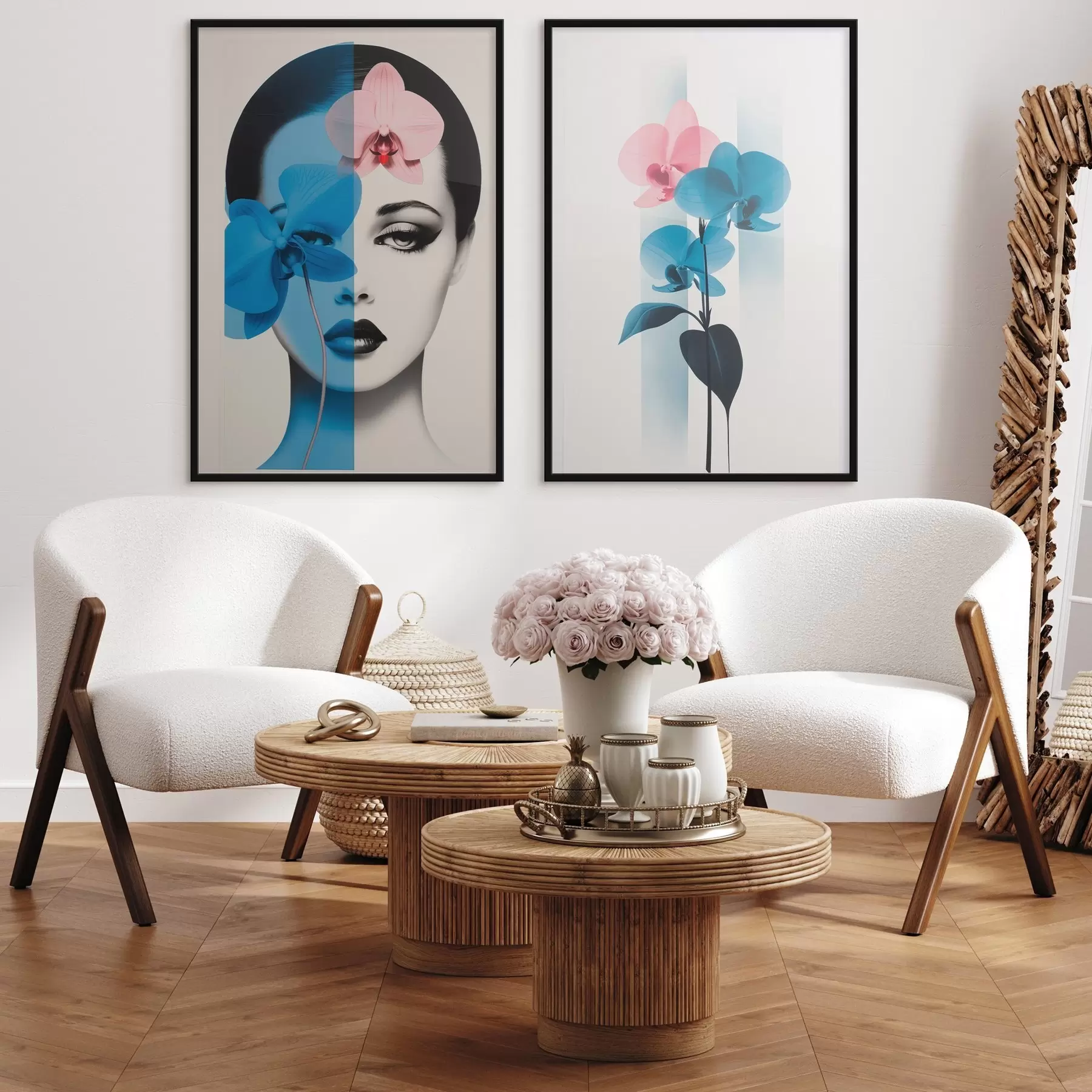 Fototapety Abstraktný umelecký portrét ženy s orchideami d00818