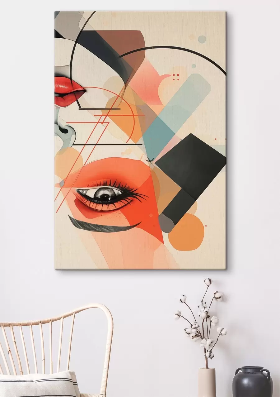 Obraz Tváre a geometrické tvary s47448