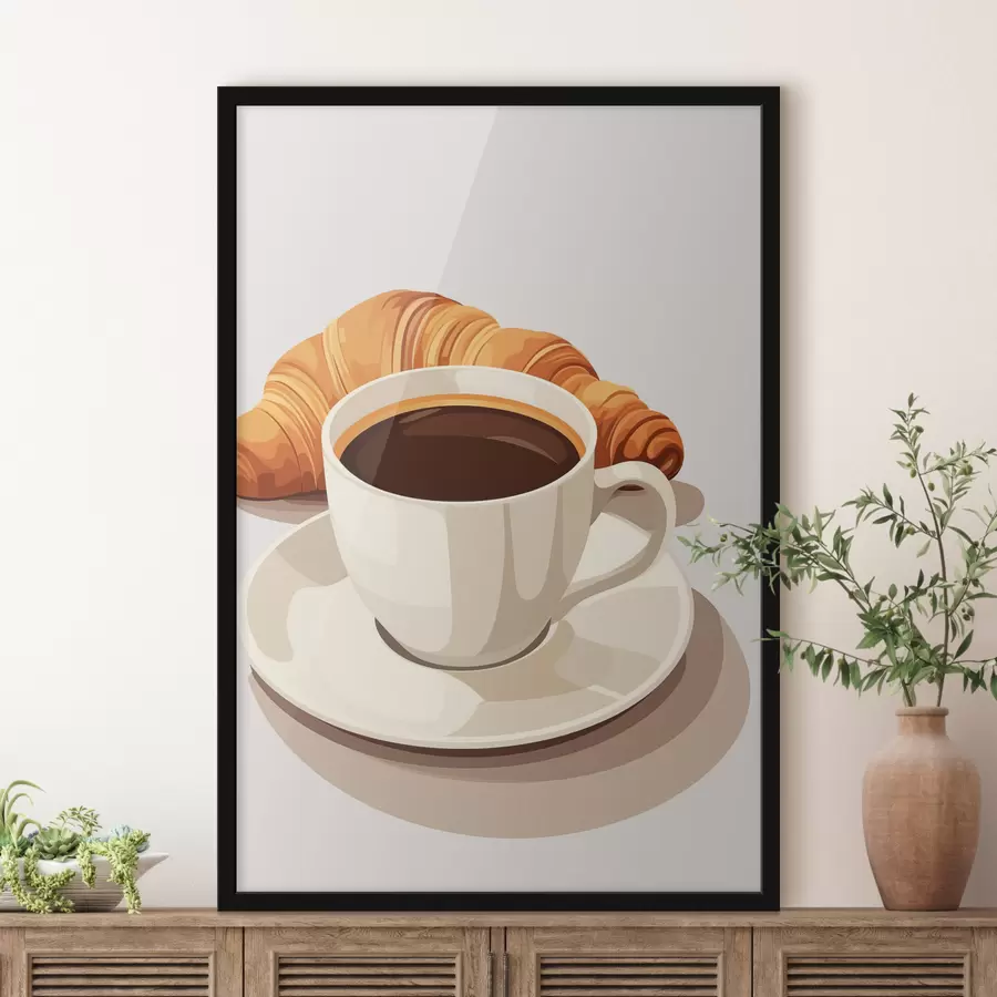 Fototapety Káva s croissantom f47397