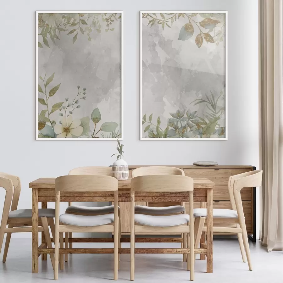 Fototapety Jemné rastliny na svetlošedom pozadí d01070