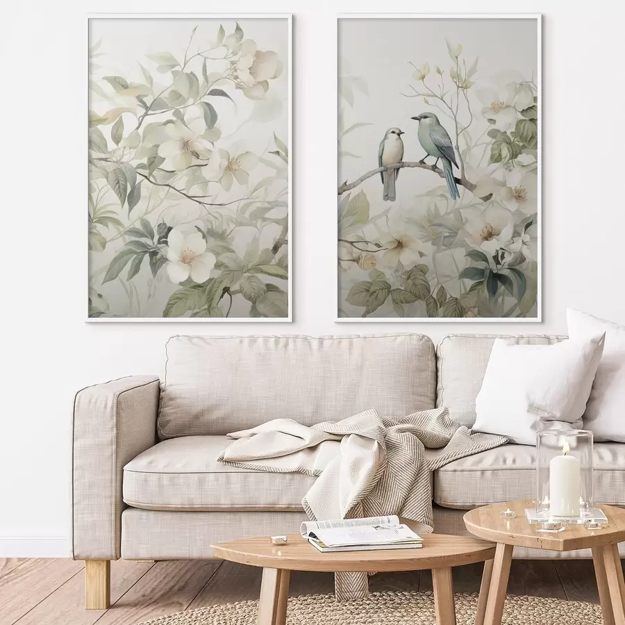 Fototapety Dva vtáky na konároch d01071