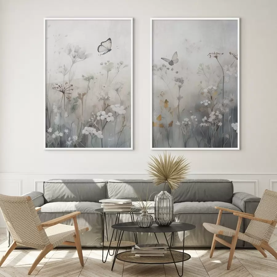 Fototapety Motýle a divoké kvety d01072