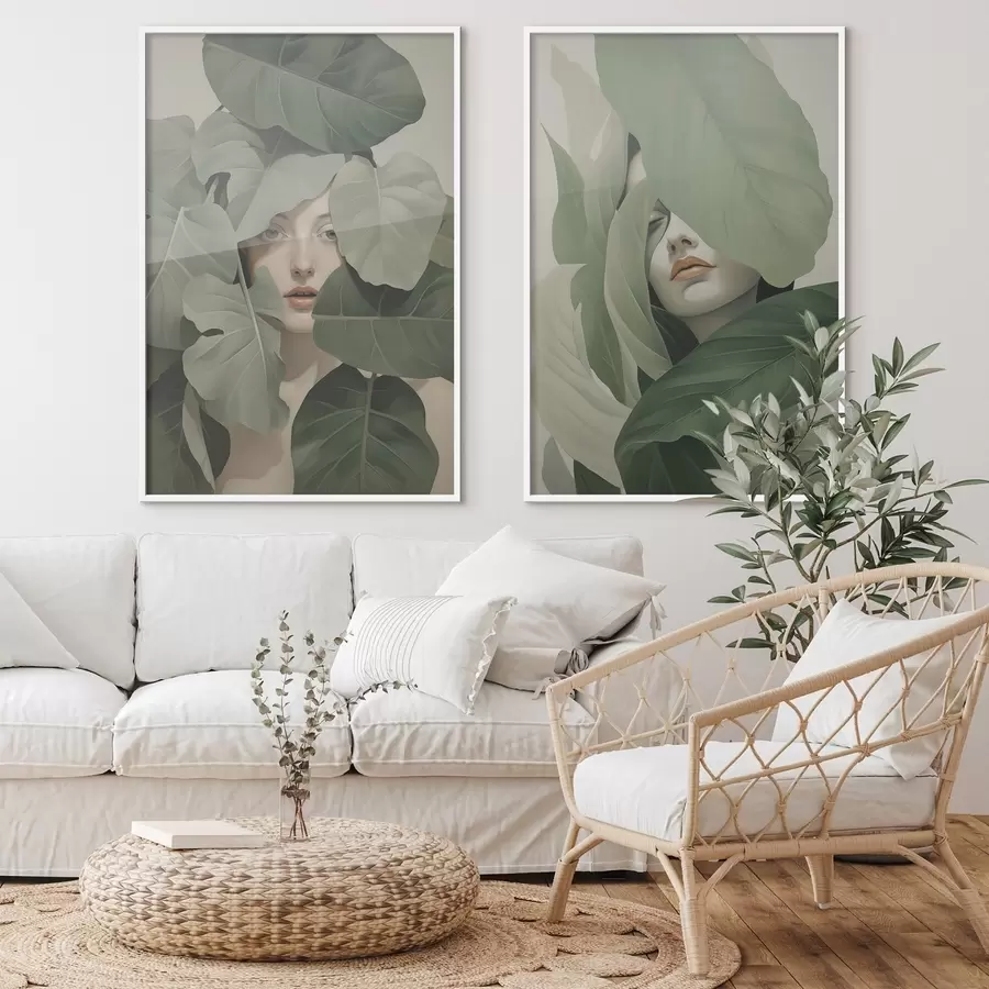 Fototapety Portrét dievčaťa v lístí d01183