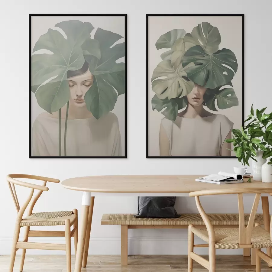 Fototapety Dievča s listami d01185